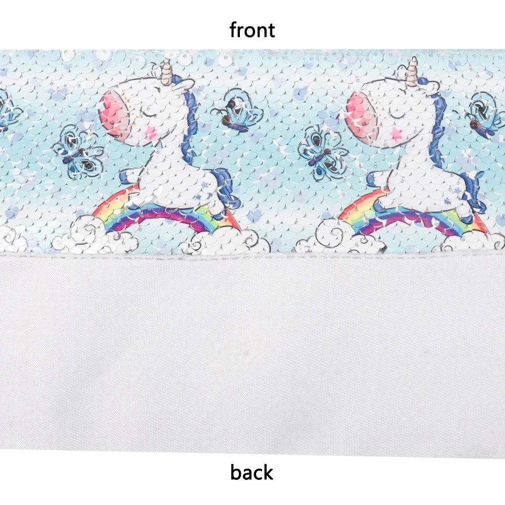 Ribbon Polyester Sequin Cute Unicorn Printed DIY Hair Bows Decoration Accessories Children Birthday Party Decorations 75mm 2Y | Дом и сад