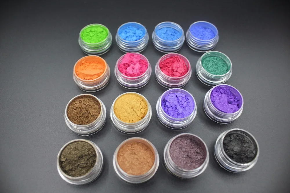 

16 jars /lot - Mica Pigment Powder ~ Perfect for Soap Making ~ Cosmetics ~ Resin ~ Dye ~ Makeup ~Nail Polish