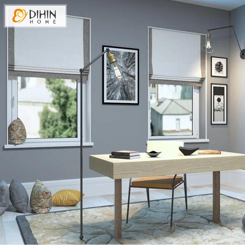 

New Custom Striped Roman Shades More Colors Light Filter / Full Blackout Roman Shade Easy Install Window Curtains