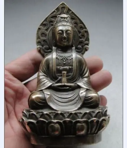 14 см */китайская медная и тибетская статуя Гуаньинь|copper statue|statue china |