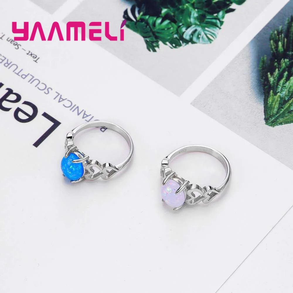 Pink/Biue Stone Accessories For Ladies 925 Sterling Silver Finger Rings Wonderful Super Women Birthday Gift Wholesale | Украшения и