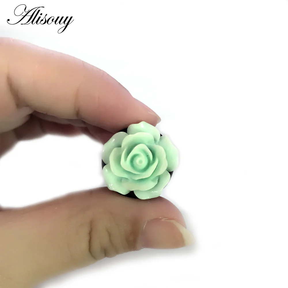 Alisouy 1 пара милые красивые 3D розовый акриловый цветок затычки для ушей туннельные