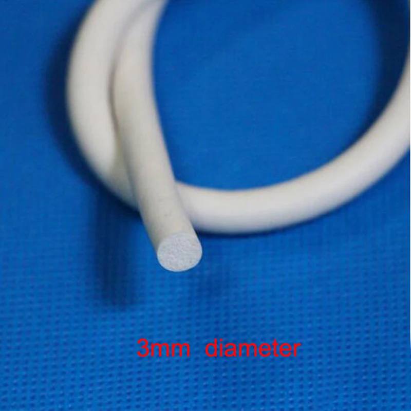 3mm white foam cord silicone rubber seal strip weatherstrip