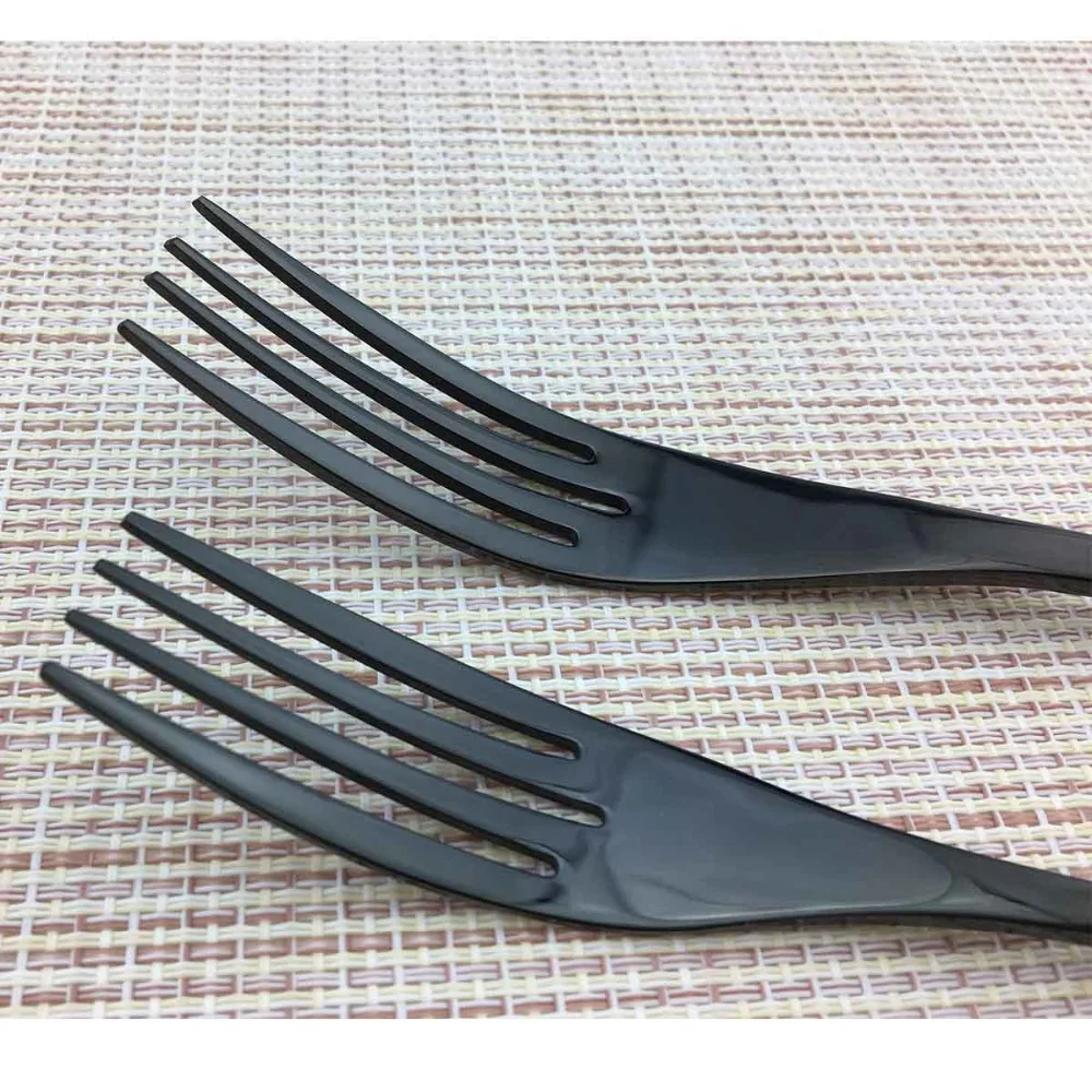

JANKNG 20-Pieces Luxury Dinnerware Set 304 Stainless Steel Silverware Plating Black Steak Knife Fork Tableware Cutlery Service 4