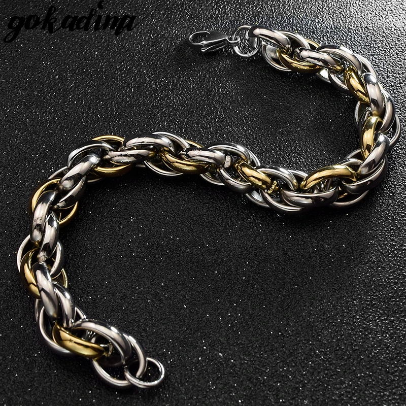 Мужская цепочка GOKADIMA крученая из нержавеющей стали 11 мм 21 см ювелирные изделия