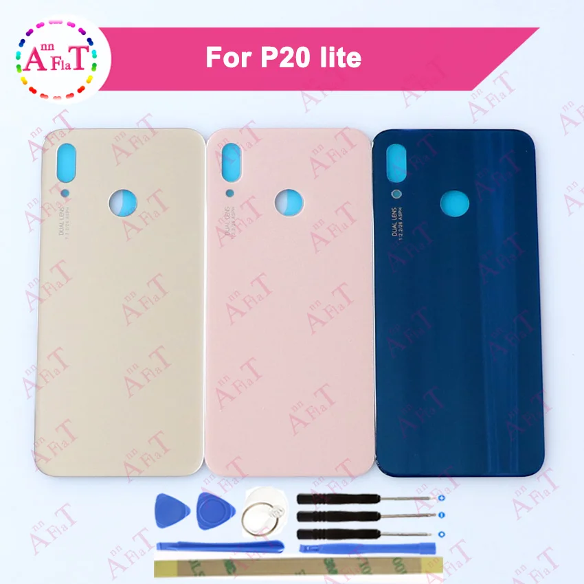 Задняя стеклянная крышка батарейного отсека для Huawei P20 Lite корпус сменная панель с