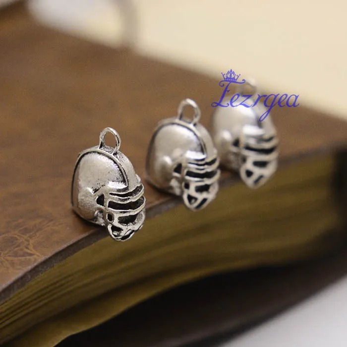

30pcs/lot--16x12mm, Helmet charms, Antique silver plated 3D Helmet pendant/charms,DIY supplies, jewelry making