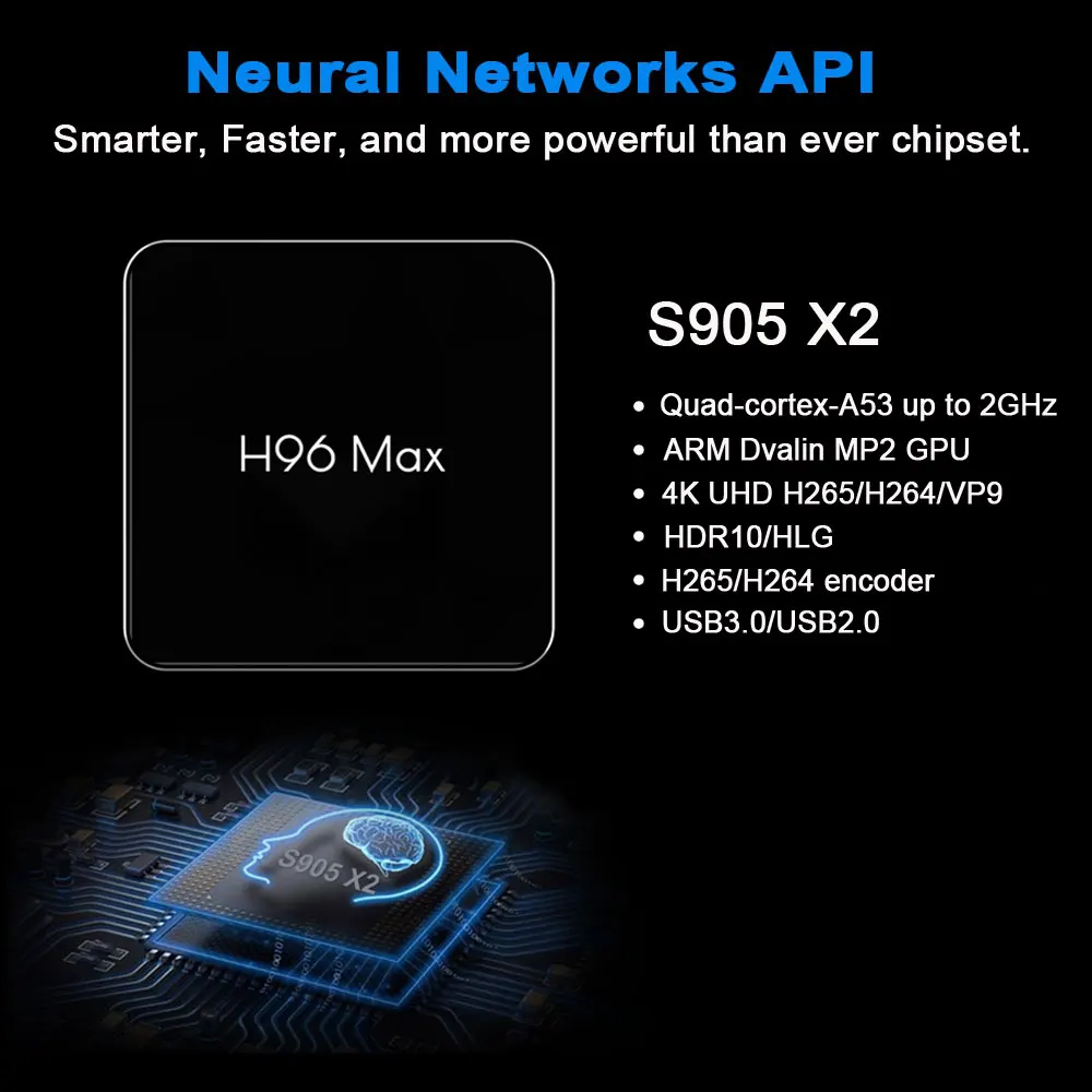 ТВ приставка H96 Max x2 Smart TV Android 9 0 четырехъядерный Amlogic S905X2 LPDDR4 4 ГБ 32 64 2 4G и 5 ГГц Wi Fi 4K