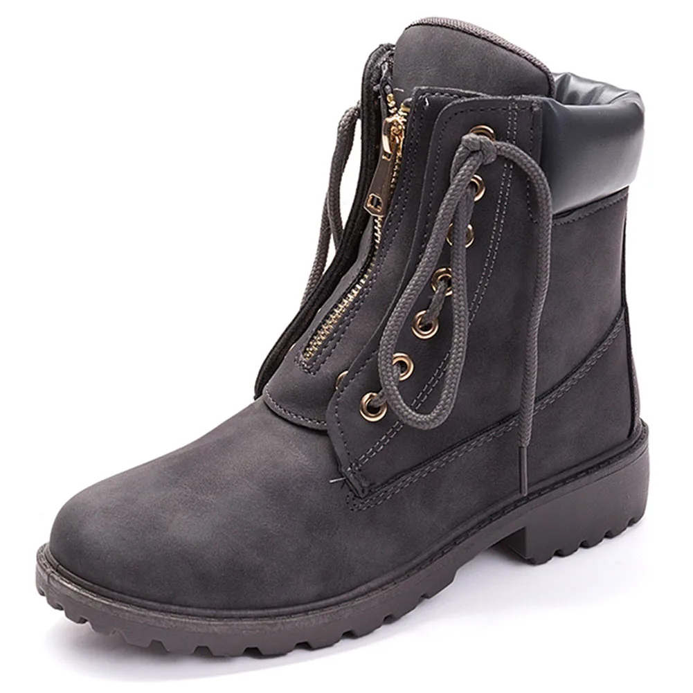 FINDHER/женские ботильоны теплая зимняя обувь на меху женская Винтажная платформе с