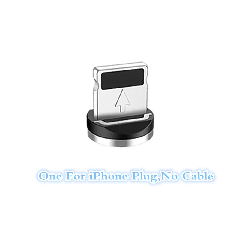 For IOS Plug Only Светодиодный кабель Micro USB на магните для iphone, зарядное устройство, 90 градусов, 2 А, быстрая зарядка, Usb кабель type C для мобильных телефонов Android - Тип штекера: For IOS Plug Only