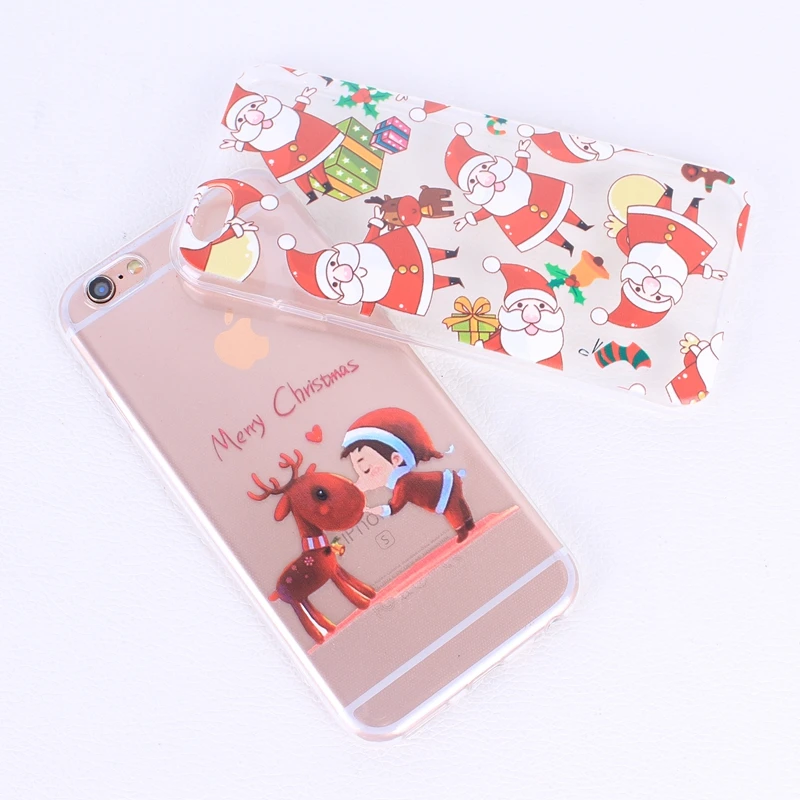 for Funda iPhone 6 case 5 5S 6S 7 Plus X Cute Santa Claus Soft TPU Cover Case Christmas Coque 8 |