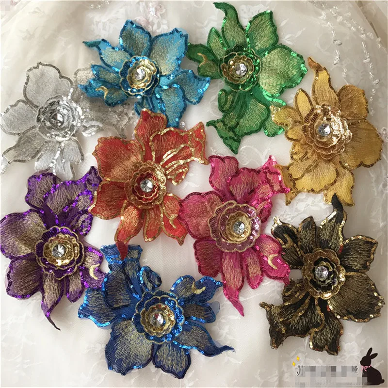 2 шт. большая Размеры 18X14cm 9 цветов Свадебное платье с цветочным рисунком Вышивка