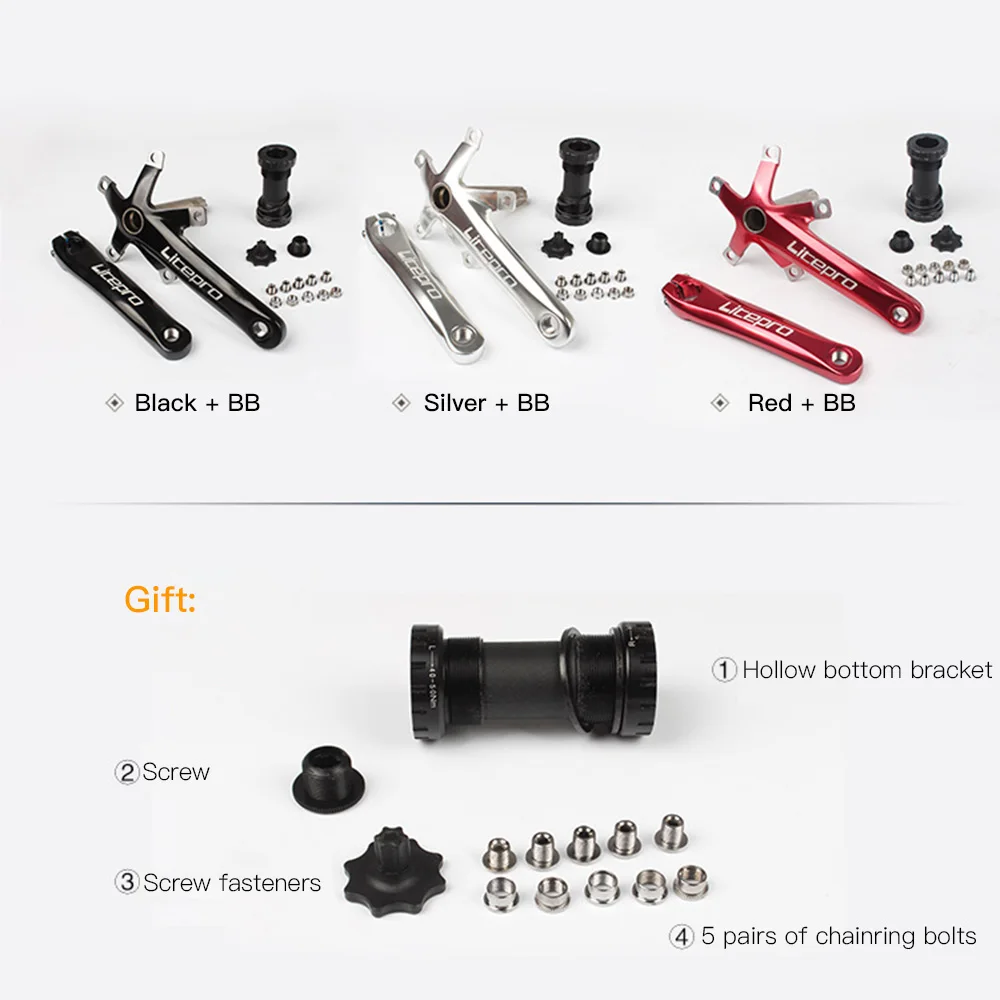 Велоспорт 170 мм кривошипный велосипед Fix gear велосипед с кривошипной системой кривошипный рычаг Набор BCD 130 мм 5 квадратных кривошипный комплект с Нижние Винты-держатели