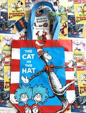 DR. Seuss Кот в шляпе шоппинг шоппер Сумки Печать нетканый рециркулируемый мешок