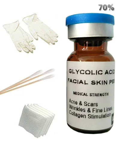 

Glycolic Acid 70% Peel AHA Professional Chemical Peel For Acne, Oily Skin Wrinkles Fine Lines Brown Spots Blackheads Large Pores