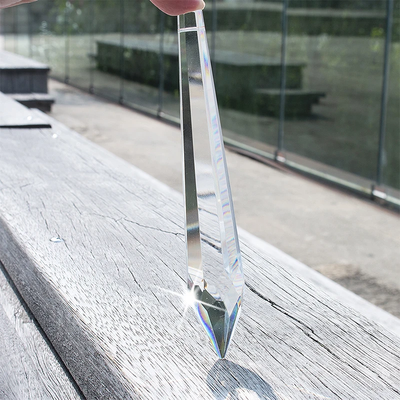 

H&D Crystal Clear Icicle Prism 5.8inch Window Hanging Suncatcher Home Wedding Decoration,Party Decor,Holiday Ornament Gift