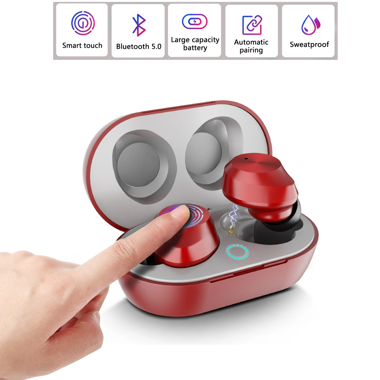 TWS-9 Bluetooth 5,0 настоящие Беспроводные наушники с сенсорным управлением Водонепроницаемые TWS беспроводные наушники bluetooth-гарнитура