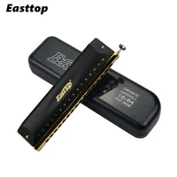 easttop upgrade brass comb chromatic harmonica 16 hole 64 tone professional musical instruments armonicas cromaticas harp t1664
