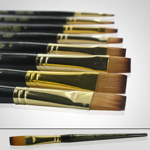 8 шт. Winsor & Newton нейлоновая плоская головка для волос Короткая Деревянная ручка