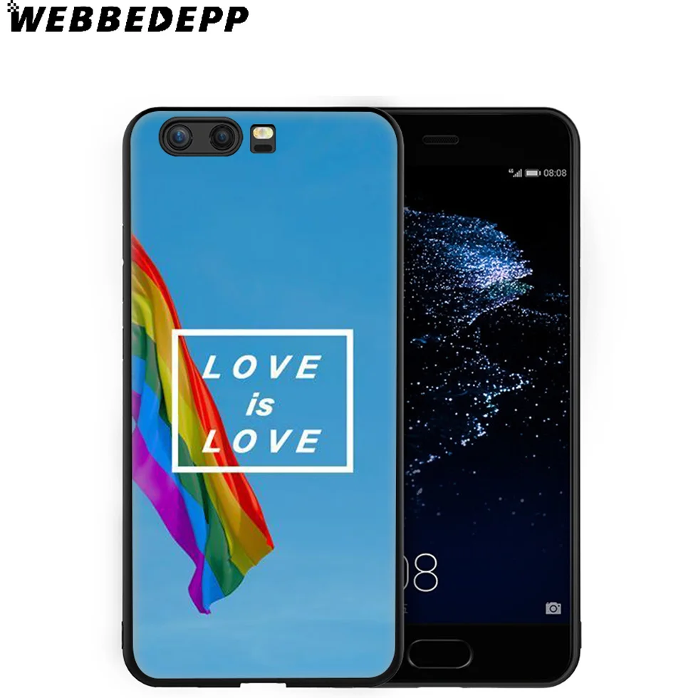 Love Is LGBT Rainbow Soft Case for Huawei P8 P9 P10 P20 P30 Lite Pro P Smart Z Plus 2019 Y6 Prime 2018 2017 Mini |