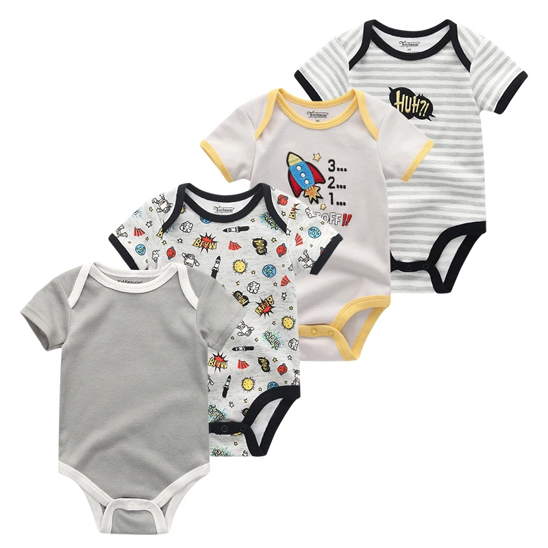 Kiddiezoom 0-12M Newborn 2019 Baby Girl Clothes 4Pcs Clothing Sets Roupas de bebe Boy Infant Toddler Cotton Tops | Детская одежда и