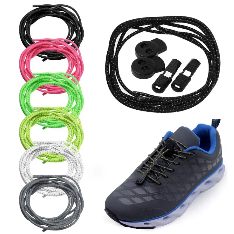 Шнурки для обуви без шнурков эластичные шнурки с круглой пряжкой спортивные