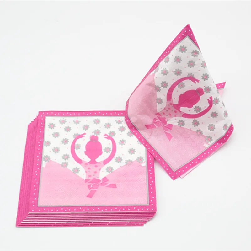 10PCS Светло-розовый салфетка мультяшную тему 10 одноразовыми салфетками Baby Shower подходит для вечерние свадебные украшения ко дню рождения - Цвет: 10PCS