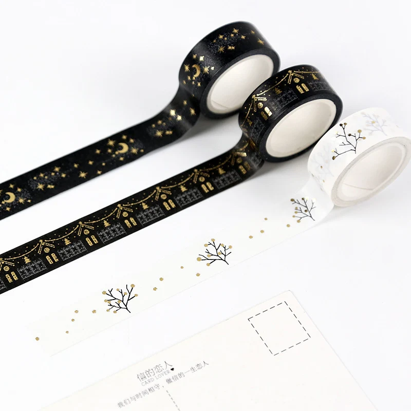 Black White Tearing Paper Tape Sticker DIY Diary Labels Photo Albums s Adhesive Tapes Students Hand Decorative Stickers NMR0094 | Дом и сад