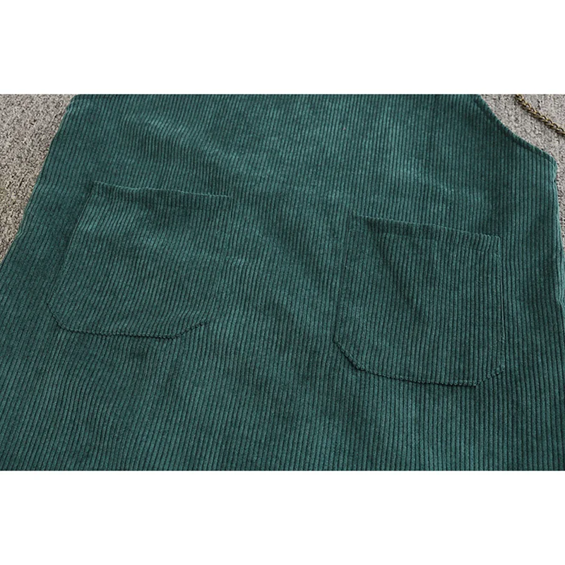 Женское вельветовое платье в стиле ретро осенне-весеннее на бретелях сарафан