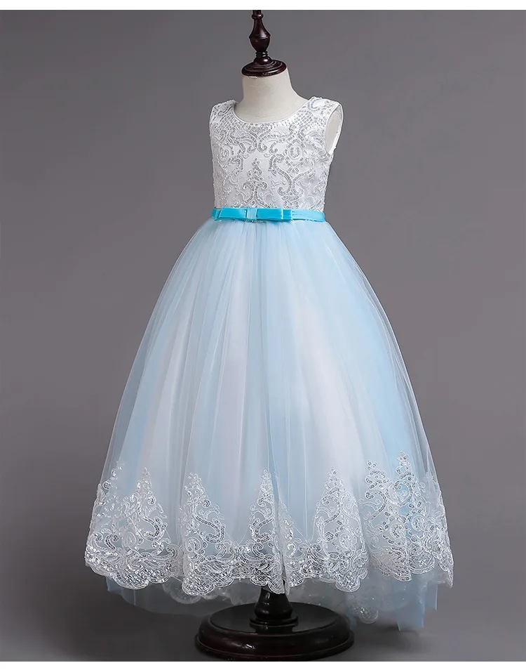 Girls Long Flower Party Prom Dresses For Girl Kids Princess Wedding Teenagers Children First Communion Dress for 14yrs | Детская одежда
