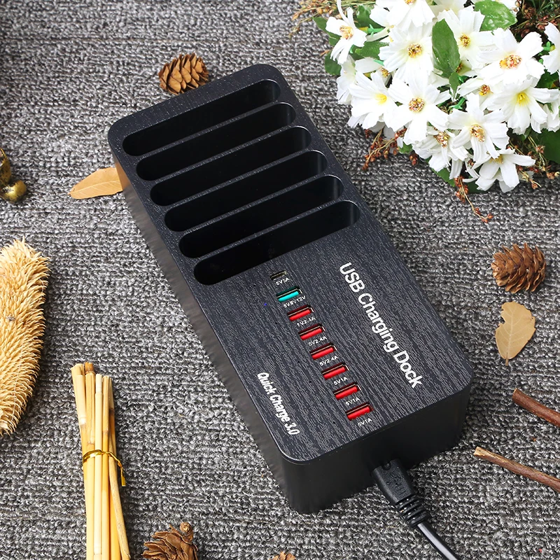 Multi Port USB Charger Dock Desktop Universal 8 Ports Smart 3A Quick Charge QC 3.0 Type C Charging Station EU US UK AU Plug | Мобильные
