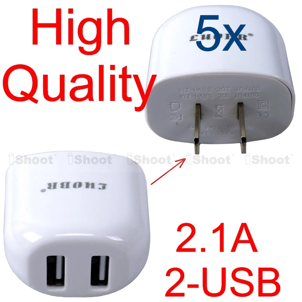5 шт. 2.1A двойной USB интеллектуальное быстрое зарядное устройство адаптер питания