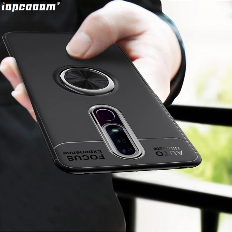 

For Nokia 7.1 Case With finger ring Magnetism Holder Phone Back Cover For Nokia 7.1 2018 Coque TA-1085 Bag