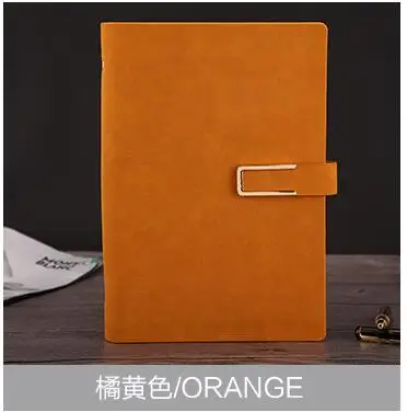 Orange А5 модный бизнес-блокнот, Кожаная Обложка, спиральная внутренняя страница, магнитная пряжка, 7 цветов на выбор - Цвет: Orange