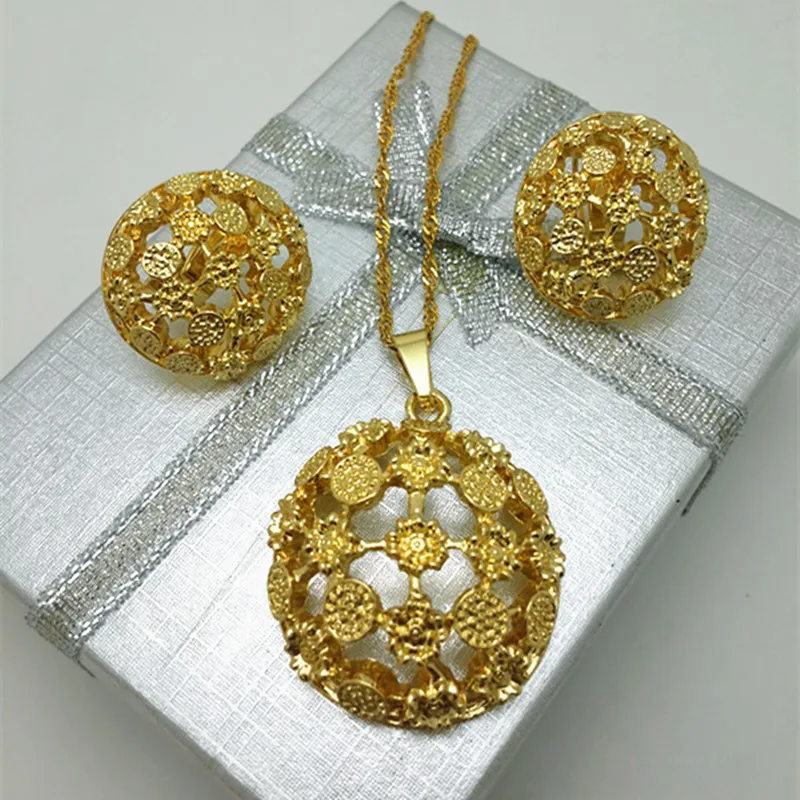Женский Ювелирный Комплект Fani набор украшений золотистого цвета с большими