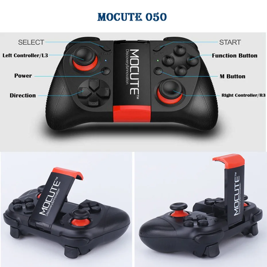 MOCUTE 050 054 VR игровой коврик Android джойстик Bluetooth управление Лер селфи пульт дистанционного управления геймпад для ПК Android телефон ТВ+ держатель