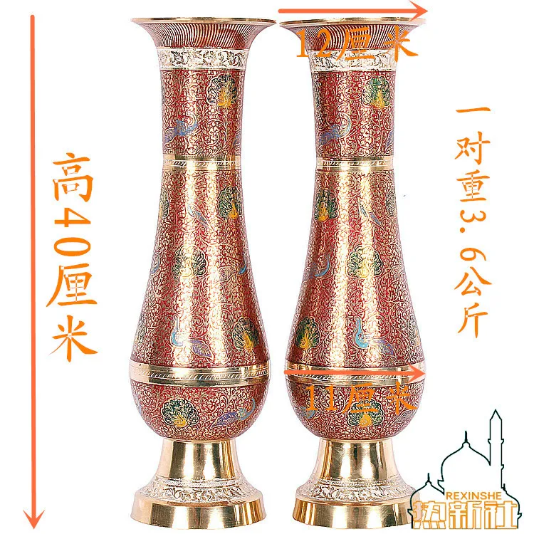 Индия Пакистан импортная японская красная бронзовая ваза ручной работы