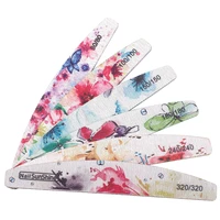 6pcs new nail file flower printed nail buffer block colorful lime a ongle 80100150180240320 washable file manicure tool