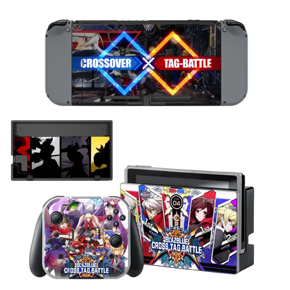 BLAZBLUE CROSS TAG битва Наклейка виниловая кожа для Nintendo переключатель NS консоль +
