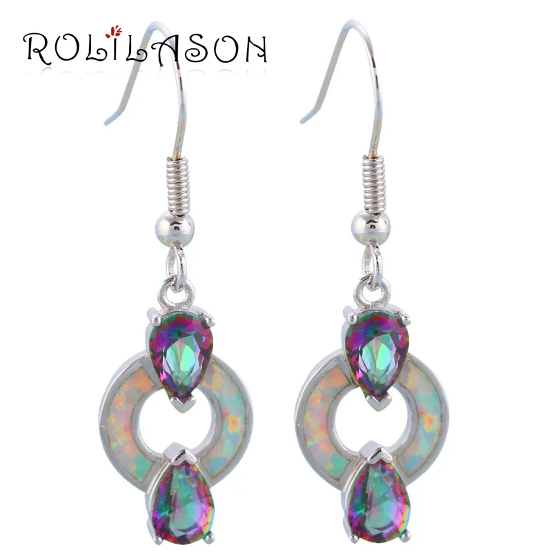 Rolilason таинственный многоцветный Циркон бренд Белый огненный опал Серебро