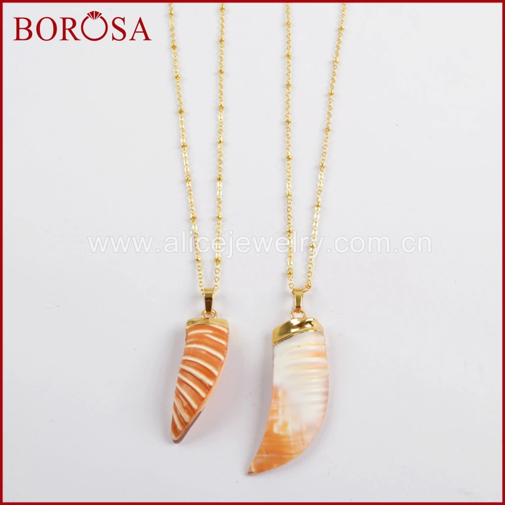 

BOROSA 5/10 шт. подвеска в виде ракушки из натурального рога с 16-дюймовыми цветными цепями с покрытием ручной работы