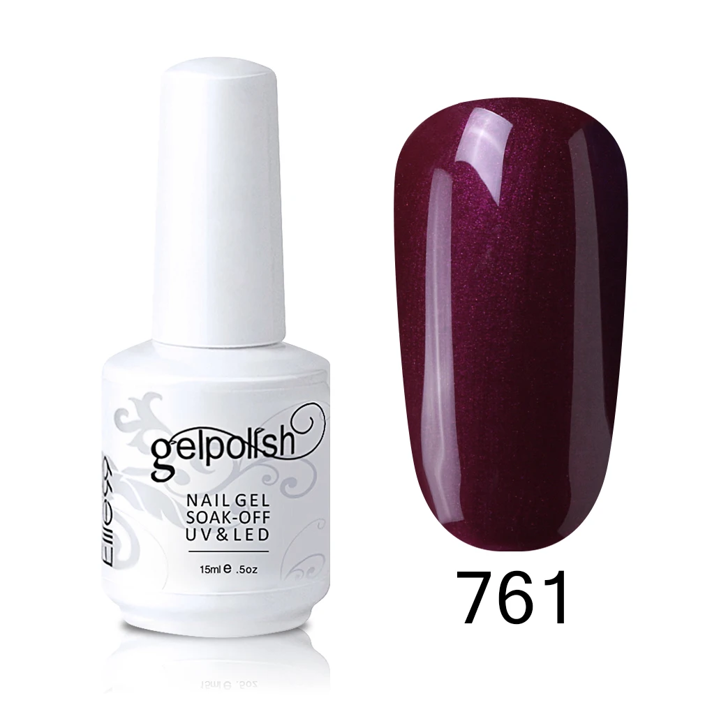 761-15ML Elite99 Гель-лак винно-Красного цвета 15 мл полуперманентный гель для лака для ногтей замачиваемый УФ светодиодный гель-Лаки дизайн ногтей маникюр - Цвет: 761-15ML