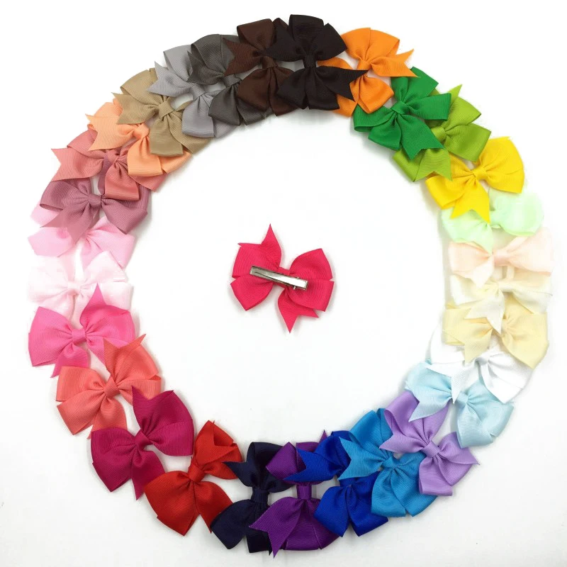 

30pcs/lot 3.2" Grosgrain Ribbon Hair BabyBows For Hair Clips Women Baby Boutique BabyBows/Hairclips Girls' Hair Accessories