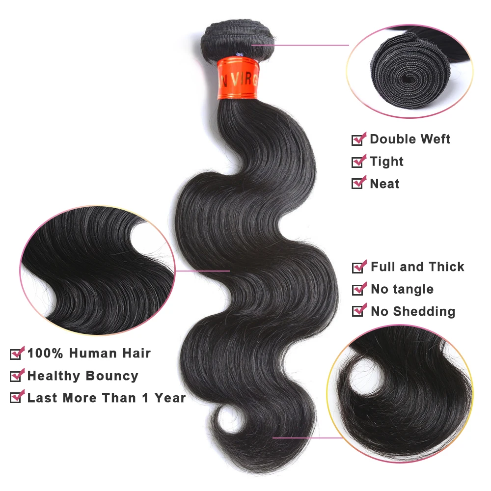 Бразильские волнистые пучки волос 3 шт./лот Remy пакеты естественного цвета