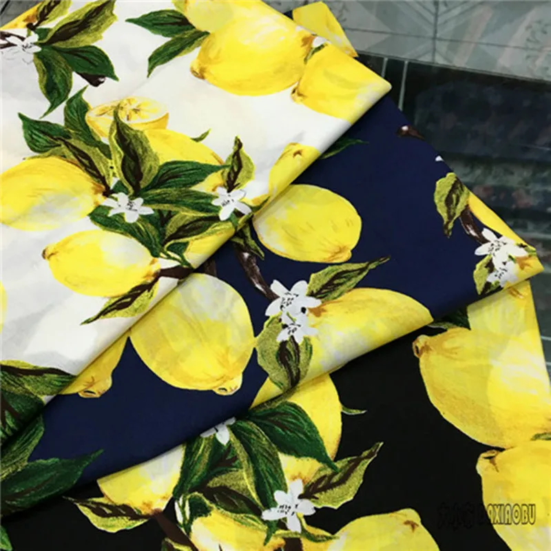 50x150 см Хлопок Поплин Ткань DIY модный принт желтый лимон 720 1|cotton poplin fabric|cotton poplinfabric