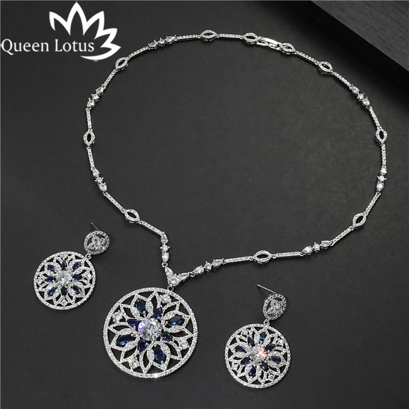 Queen Lotus Новинка Высокое качество AAA циркон Роскошное винтажное свадебное ожерелье