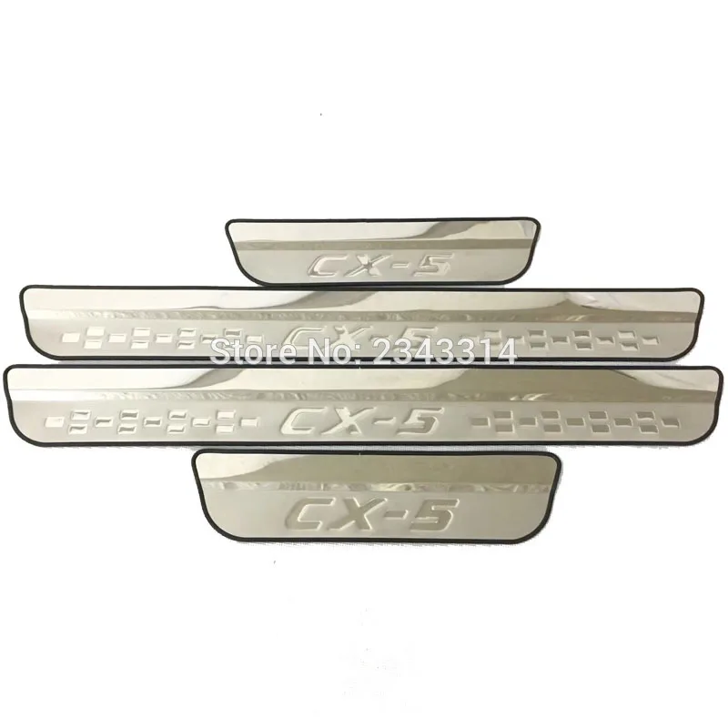 Stainless Steel Для Mazda CX-5 CX 5 CX5 KF 2nd нержавеющая порогов пластина защитная Накладка гвардии педаль автомобиль Средства для укладки волос - Цвет: Stainless Steel