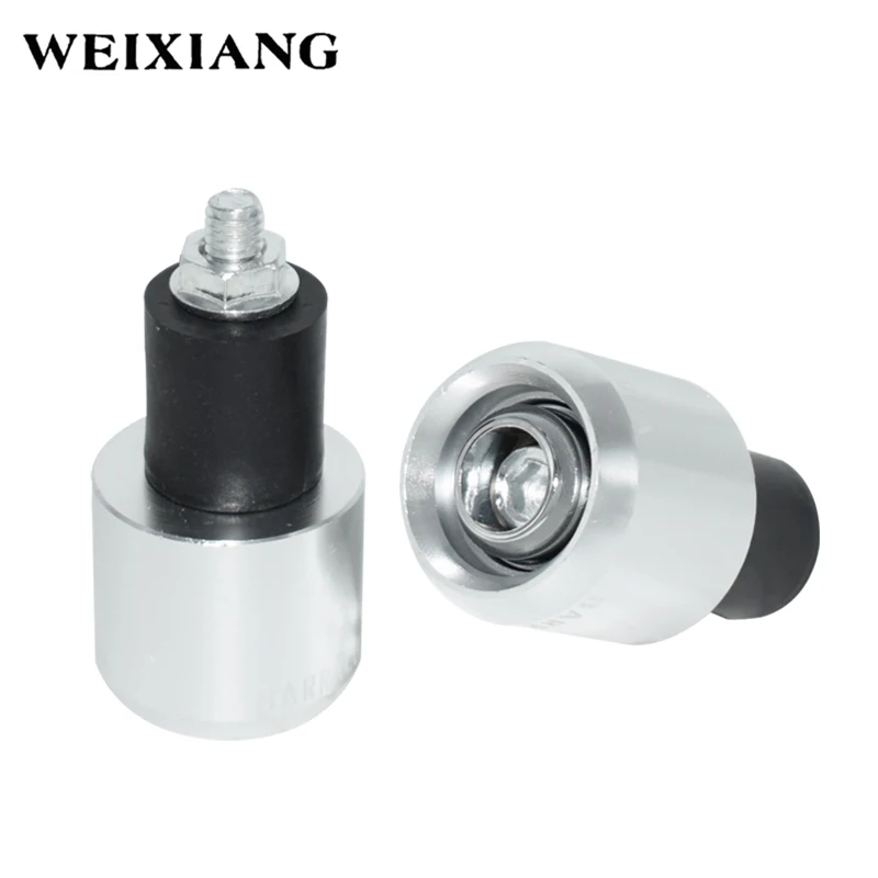 

2x Universal Motorcycle Handlebar Grip End Caps Aluminum Plugs Motocross Handle Bar Weight Slider