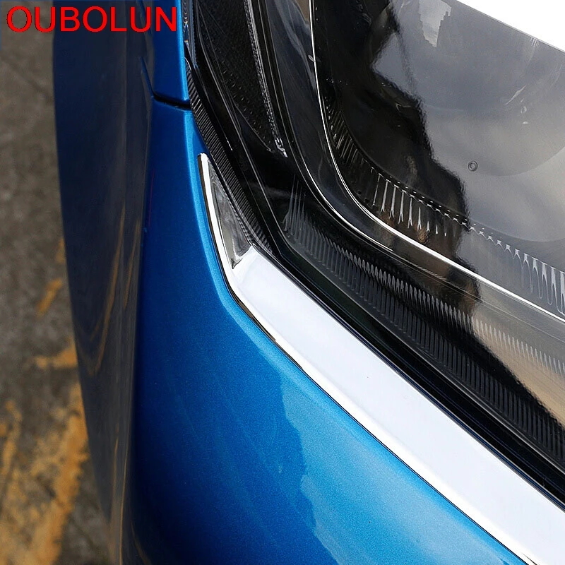 OUBOLUN 2 шт. для Toyota RAV4 RAV 4 2016 передняя фара налобный фонарь брови ABS хромированный