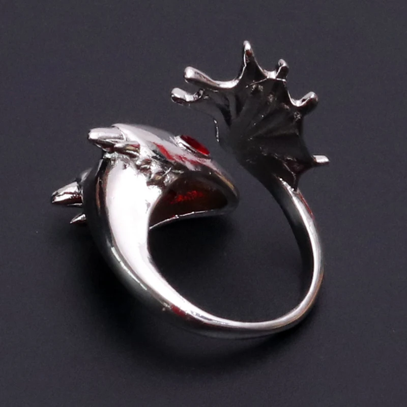 Женское серебряное кольцо в виде животного регулируемое стиле панк дракон